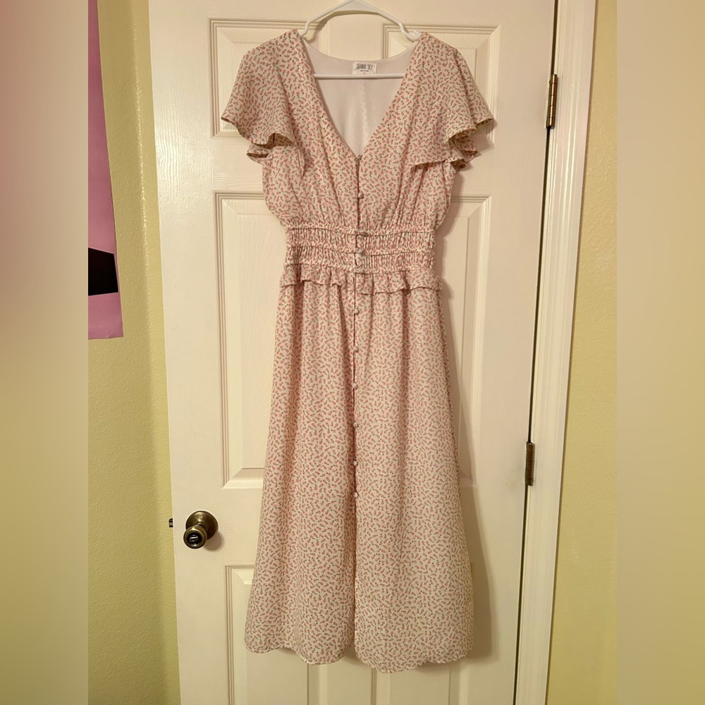 Sienna Sky White and Pink Floral Dress